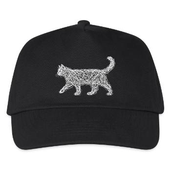 Esquisse abstraite de chat Gribouillé Art minimaliste - Casquette de baseball Enfant - noir - Devant