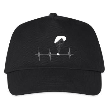 Heartbeat paraglider - Kids’ Baseball Cap - black - Front