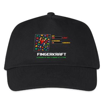 Retro Pixel Art Bouldering: Leveling Up Saying - Kids’ Baseball Cap - black - Front