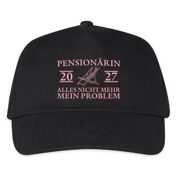 Pensionärin 2027 Liegestuhl Abschied Pension - Kinder Basecap - Schwarz - Vorne