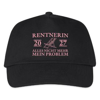 Rentnerin 2027 Liegestuhl Abschied Rente - Kinder Basecap - Schwarz - Vorne