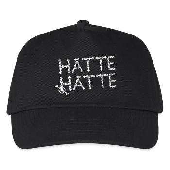 Hätte hätte Fahrradkette Spruch aus Kettengliedern - Kinder Basecap - Schwarz - Vorne