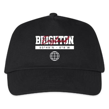 Brighton England Koordinaten Reise Souvenir - Kinder Basecap - Schwarz - Vorne