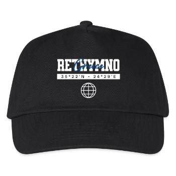 Rethymno Griechenland Koordinaten Reise Souvenir - Kinder Basecap - Schwarz - Vorne