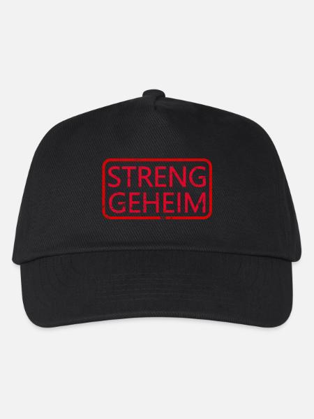 STRENG GEHEIM - Kinder Basecap - Schwarz