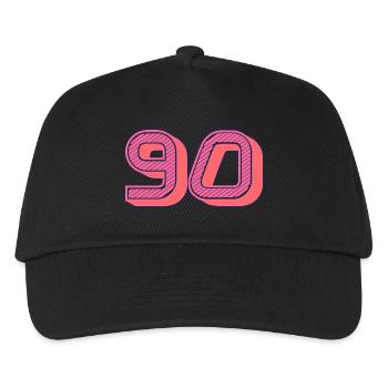90. 90 JAHRE. 90. JAHRESTAG. 90-JÄHRIGES JUBILÄUM. - Kinder Basecap - Schwarz - Vorne
