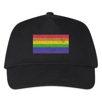 Drapeau arc-en-ciel vintage LGBT - Casquette de baseball Enfant - noir - Devant