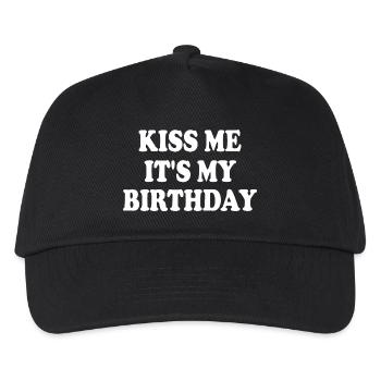 kiss me it's my birthday - Kinder Basecap - Schwarz - Vorne