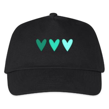 HERZ. HERZ. HEILIGER VALENTINSTAG. LIEBE. LIEBE. WEIHNACHTEN - Kinder Basecap - Schwarz - Vorne