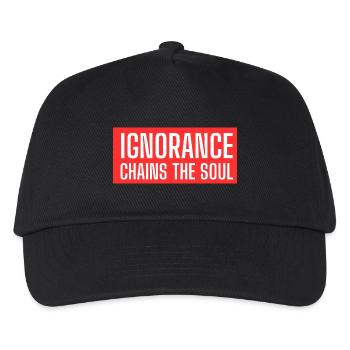 Gestaltung von Texten "Ignorance chains the souls - Kinder Basecap - Schwarz - Vorne