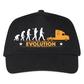 LKW Brummi Trucker - orange/weiss - Kinder Basecap - Schwarz - Vorne