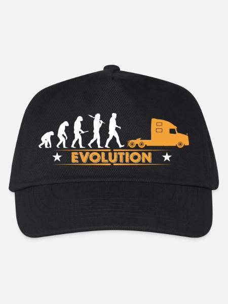 LKW Brummi Trucker - orange/weiss - Kinder Basecap - Schwarz