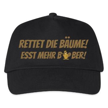 Rettet die Bäume Esst mehr Biber - Kinder Basecap - Schwarz - Vorne