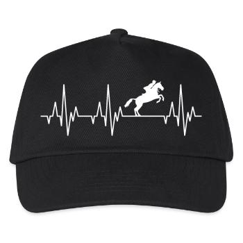 Heartbeat ECG Equitation Horseback riding Equestrian Equestrian sport - Kids’ Baseball Cap - black - Front