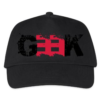 Geek Farbabdruck - Kinder Basecap - Schwarz - Vorne