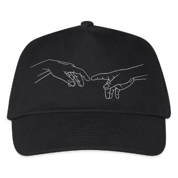 Hand of God Hand Gottes Hände Finger Michelangelo - Kinder Basecap - Schwarz - Vorne