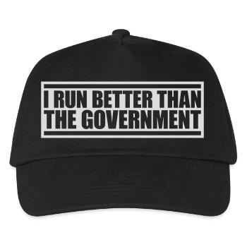 run better than government - Kids’ Baseball Cap - black - Front