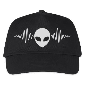 Frequenz Puls Alien Kopf - Kinder Basecap - Schwarz - Vorne