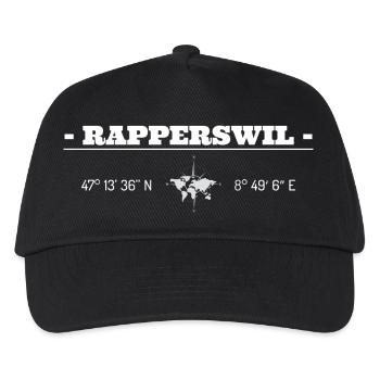 Koordinaten Rapperswil - Kinder Basecap - Schwarz - Vorne