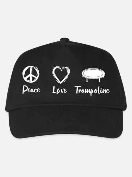 Peace Love Trampoline - Kinder Basecap - Schwarz