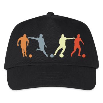 Fußballspieler Zeichnung - Kinder Basecap - Schwarz - Vorne