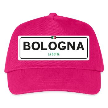 Ortsschild Bologna - Kinder Basecap - Fuchsia - Vorne