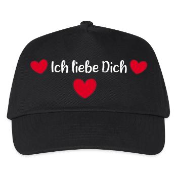 rotes Herz rot Herzen rot Herz Geschenk - Kinder Basecap - Schwarz - Vorne