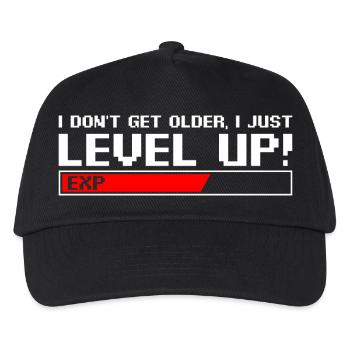 Retro Level Up Pixel Tee - Kids’ Baseball Cap - black - Front