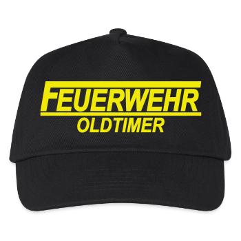 Feuerwehr Oldtimer - Ehrenamt - Feuerwehrauto - Kinder Basecap - Schwarz - Vorne