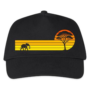 Afrikanischer Sonnenuntergang - Kinder Basecap - Schwarz - Vorne