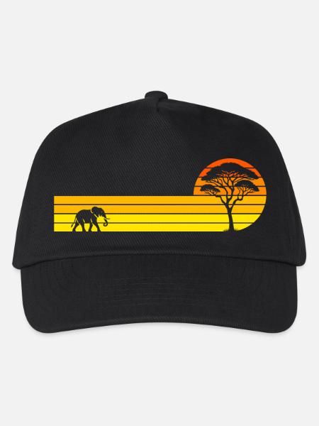 Afrikanischer Sonnenuntergang - Kinder Basecap - Schwarz