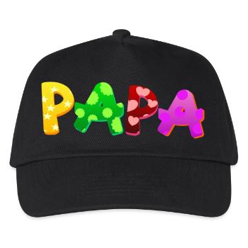 Baby Eltern Kind Geschenk Sprüche Geburt Mama Papa - Kinder Basecap - Schwarz - Vorne