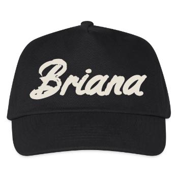Briana Namensgebung Namensschild Namenstag - Kinder Basecap - Schwarz - Vorne