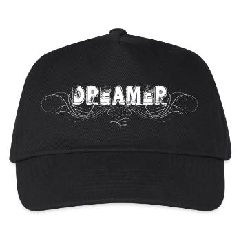 DREAMER lettering with decorative lines - Kids’ Baseball Cap - black - Front