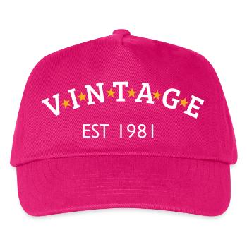 Jahrgang ist 1981 - Kinder Basecap - Fuchsia - Vorne