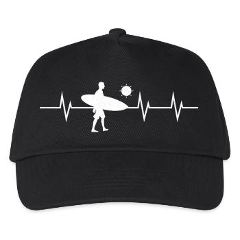 Heartbeat of a Surfer - Kinder Basecap - Schwarz - Vorne