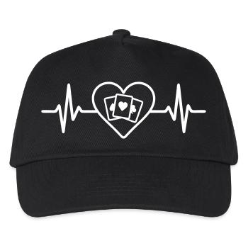 Heart Playing Cards Game - Kids’ Baseball Cap - black - Front