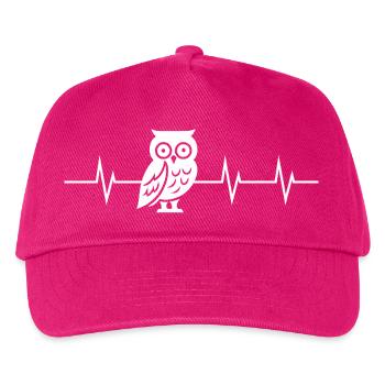Owl Heartbeat - Kinder Basecap - Fuchsia - Vorne