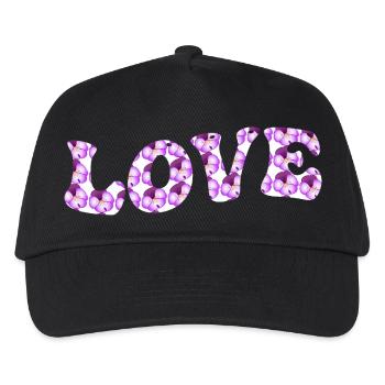 Love motif with lilac flowers - Kids’ Baseball Cap - black - Front