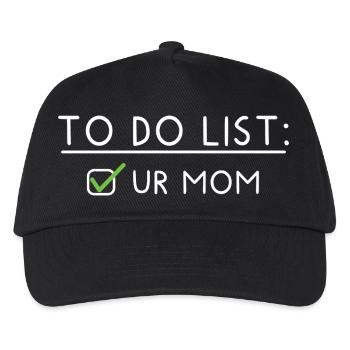 To Do List: Ur Mom - Kinder Basecap - Schwarz - Vorne