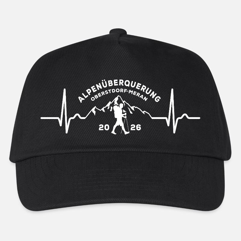 Alpenüberquerung 2026, Oberstdorf Meran, Wandern - Kinder Basecap - Schwarz
