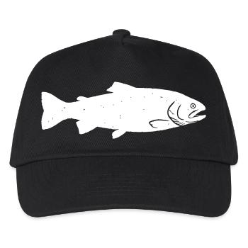 Forelle Forellen Silhouette wilde fliegenfischen - Kinder Basecap - Schwarz - Vorne