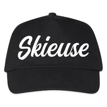 Skifahrer - Kinder Basecap - Schwarz - Vorne