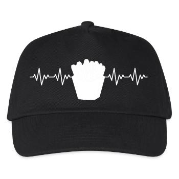 French Fries Fries Fries Fries ECG Heartbeat - Kids’ Baseball Cap - black - Front