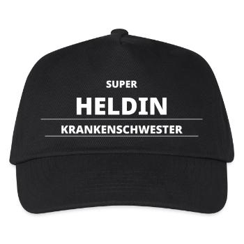 SUPER HELDIN KRANKENSCHWESTER - Kinder Basecap - Schwarz - Vorne