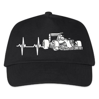 Courses de voitures de formule, battement de cœur, battement de cœur de formule - Casquette de baseball Enfant - noir - Devant