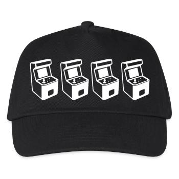80er Arcade Automaten - Kinder Basecap - Schwarz - Vorne