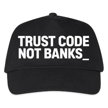 Trust Code Not Banks Shirt – Crypto Streetwear - Casquette de baseball Enfant - noir - Devant