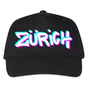 Zurich Neon Graffiti - Kids’ Baseball Cap - black - Front