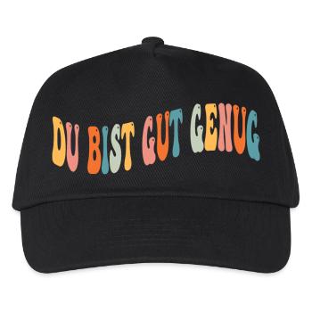 Du Bist Gut Genug - Bunte Typo - Kinder Basecap - Schwarz - Vorne